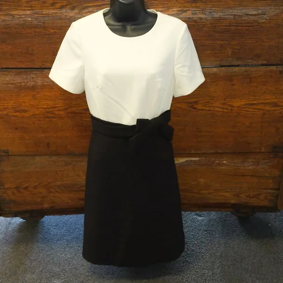 kate spade | Dresses | Nwt Kate Spade Black And Cream Colorblock Bow Dress  Size 4 | Poshmark